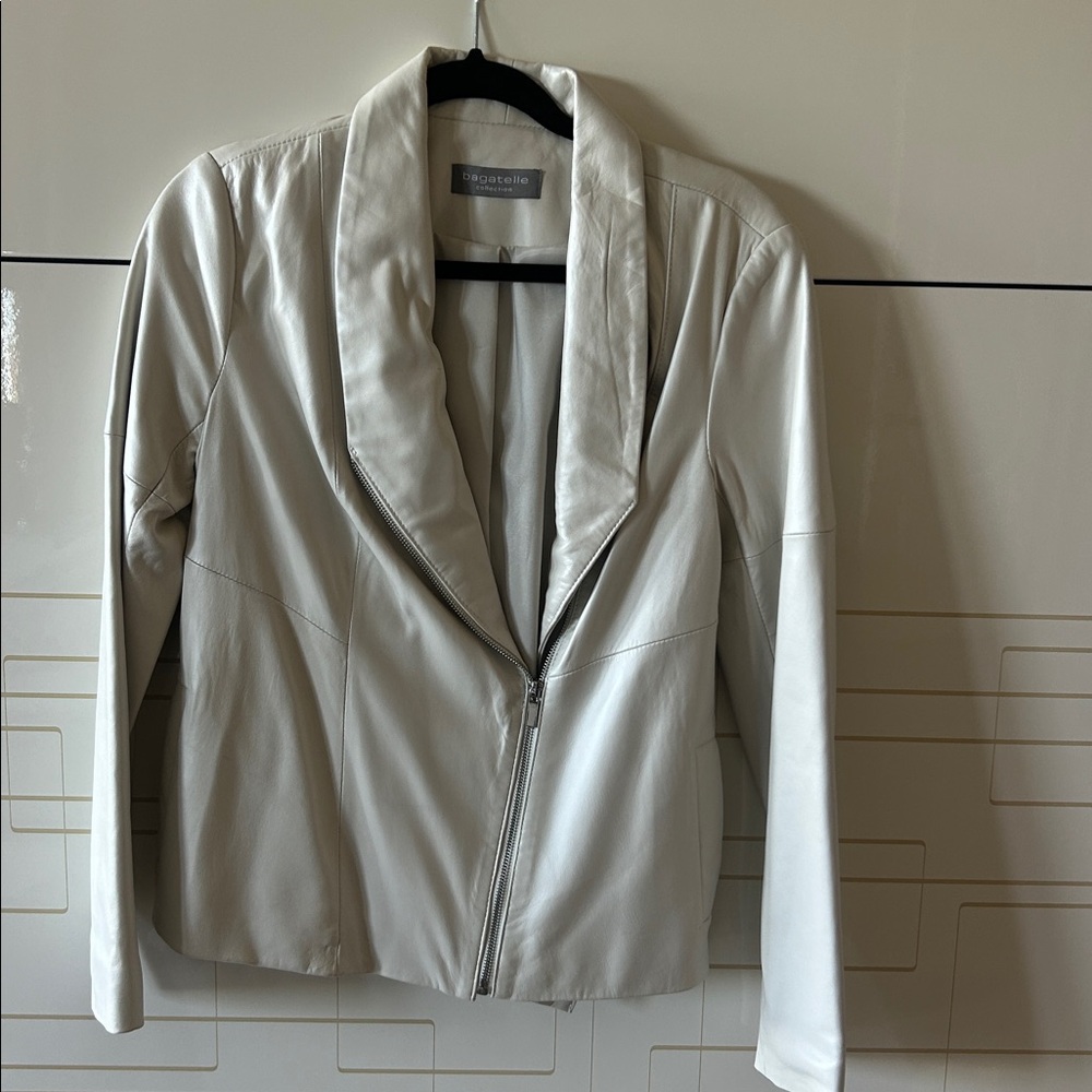 Bagatelle White Leather Jacket